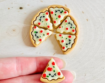 Pizza Resin Charms/ Pizza Flatback/ Pizza Slice Embellishment/ Jewelry Making Supplies/ Shoe Charm Supplies/ 5 Pieces