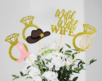 Wild Wild Wife Centerpieces/ Western Cowgirl Bachelorette Decor/ Nashville Bridal Shower/ Last Hoedown Party Supplies/ Last Rodeo