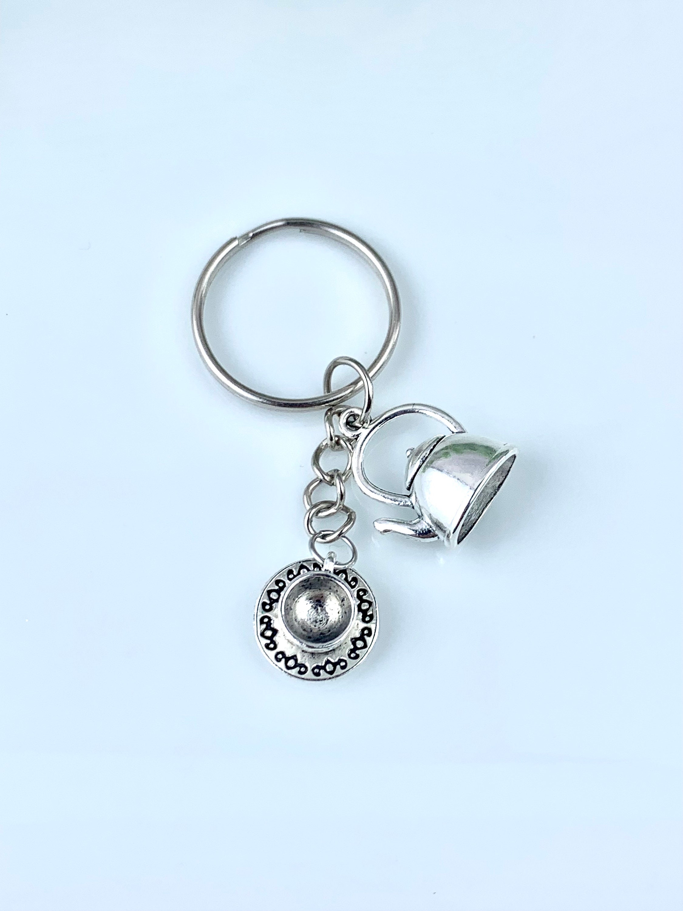 Teapot and Kettle Keychain/ Tea Lover Keyring/ Tea Accessories/ Tea Cup ...