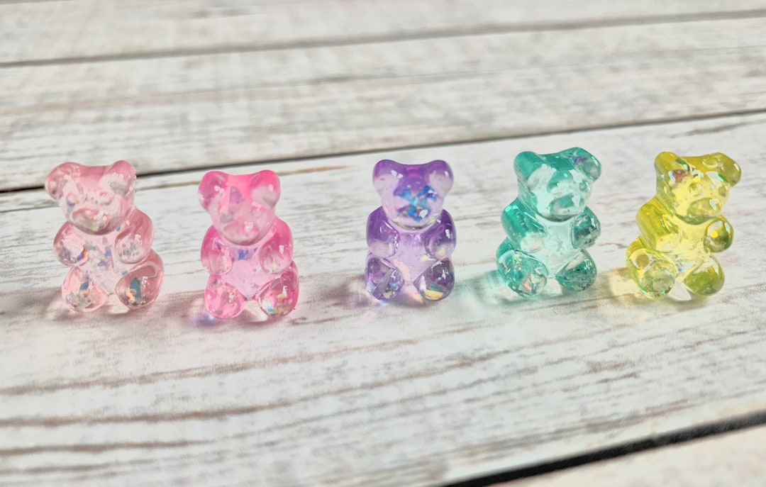 10PCs Colorful Gummy Bear Resin Charms For Jewelry Making Bulk DIY  Bracelets Necklaces Dangle Earrings Transparent Bear Pendants