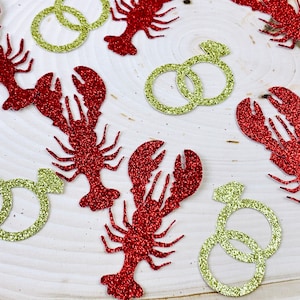 100 Hummer und Ring Konfetti, sie fand ihren Hummer, Bachelorette Hummer Party Dekor, Verlobungsdekorationen