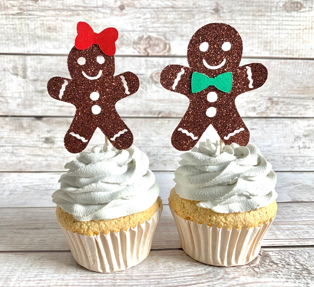 12 Gingerbread Gender Reveal Cupcake Toppers/ What's Etsy