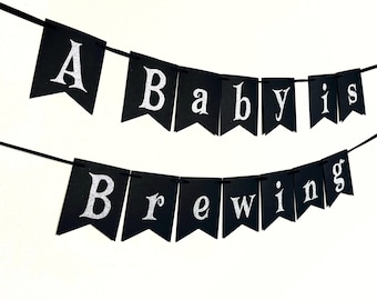 A Baby Is Brewing Banner/ A Little Boo Is Almost Due Baby Shower Party Decorations/ Pregnant Witch Gender Reveal/ Halloween Party Decor
