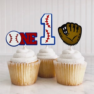 Baseball Erster Geburtstag Cupcake Topper / Rookie des Jahres Party Dekoration / Baseball Kuchen Topper / Grand Slam / Home Run / All-Star