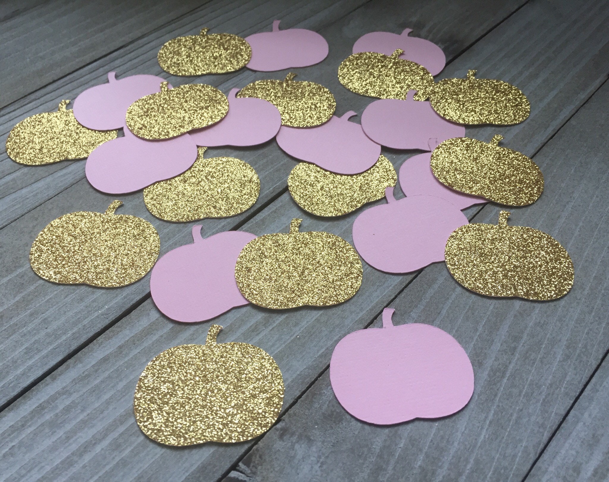 100 Little Pumpkin confetti pink and gold glitter little pumpkin baby shower little pumpkin birthday party decor