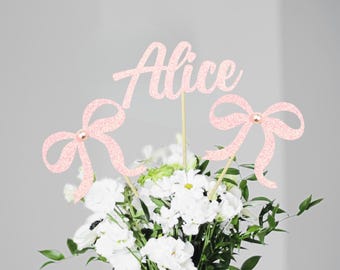Custom Pink Bow Centerpieces/ Coquette Birthday Party Decorations/ Bow Baby Shower/ She's Tying The Knot/ Girly 1st Birthday/ Diaper Cake