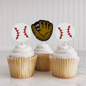 Baseball Erster Geburtstag Cupcake Topper / Rookie des Jahres Party Dekoration / Baseball Kuchen Topper / Grand Slam / Home Run / All-Star