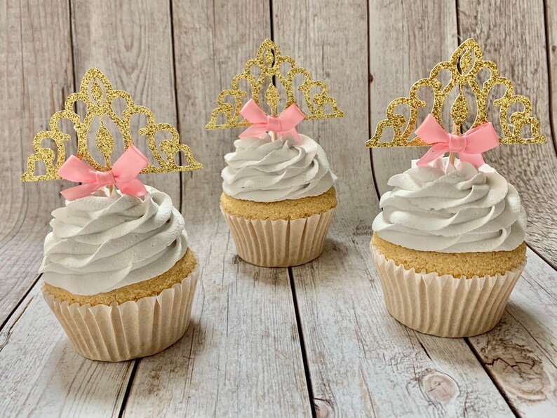 Tiara/princess Crown Cupcake Toppers Princess Party Tiara - Etsy