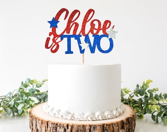 4th of Juli Custom Name Cake Topper / personalisierter Name 1. Geburtstag Dekor / Custom Name / Little Firecracker / Unabhängigkeitstag Party