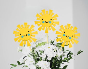 Sunshine Party Dekoration / Sonne Herzstücke / Du bist mein Sonnenschein / Ein Jahr um die Sonne / Sonnenschein Junge Geburtstag / Sonne Babyparty