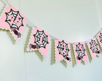 Striscione fotografico di Halloween, primo compleanno di una bambina di Halloween, simpatico e spettrale, simpatico ragno, striscione per traguardo, decorazioni per feste di Halloween, primo compleanno