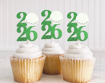 2026 Golf Cupcake Toppers/ Golf Team Party Decorations/ College Graduation/ High School Golf Team Celebration/ Class of 2026/ Senior Night