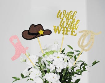 Wild Wild Wife Centerpieces/ Western Cowgirl Bachelorette Decor/ Nashville Bridal Shower/ Last Hoedown Party Supplies/ Last Rodeo/ Lasso