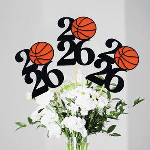 Centros de mesa de baloncesto 2026 / Decoraciones para fiestas de equipos de baloncesto / Graduación universitaria / Celebración de equipos de baloncesto de secundaria / Generación de 2026
