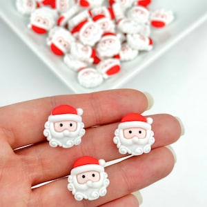 4 Cabochões de Papai Noel/Enfeite de Papai Noel de Natal/Cabochões de Inverno/Pai Natal/Suprimentos para fazer joias/Suprimentos para DIY de férias
