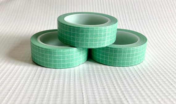 Mint Grid Washi Tape, Green Washi Tape, 1 Piece, Grid Washi Tape