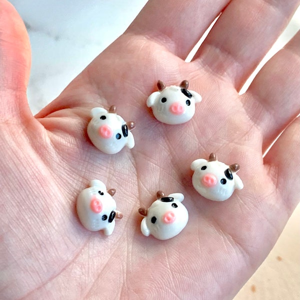 10 Cow Cabochons/ Mini Cow Cabochon/ Cow Nail Charms/ Cow Resin Charm/ Kawaii/ Cow Charms