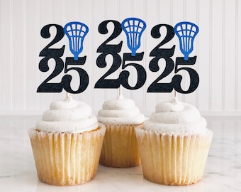 2026 Lacrosse Cupcake Toppers/ Lacrosse Team Party Decorations/ College Graduation/ High School Lacrosse Team Celebration/ Class of 2026