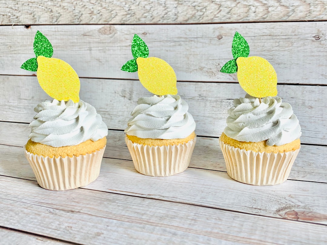 12 Lemon Cupcake Toppers/ Lemonade/one in A Lemon Birthday/lemonade