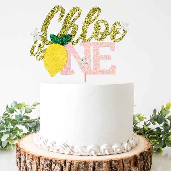 Lemon 1st Birthday Cake Topper/ Custom Name Lemon Smash Cake Decor/ Sweet To Be One/ Little Lemon Party Decor/ Sweet One/ Tuitti Fruitti