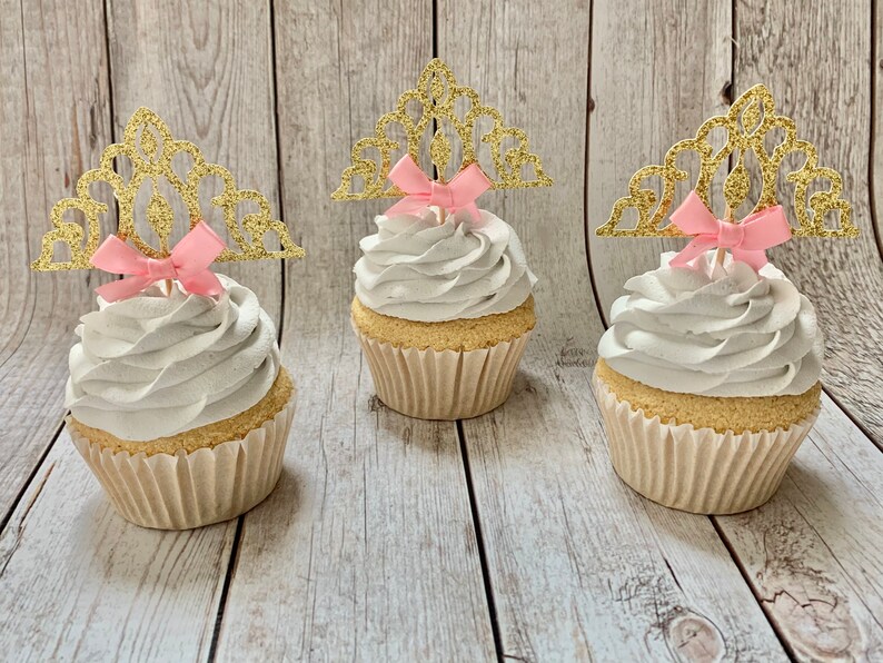 Tiara/princess Crown Cupcake Toppers Princess Party Tiara Etsy