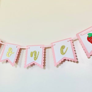 Strawberry Banner/ Strawberry High Chair Birthday/ Sweet One/ Strawberry One Garland/ Happy Birthday Banner/ Berry Sweet