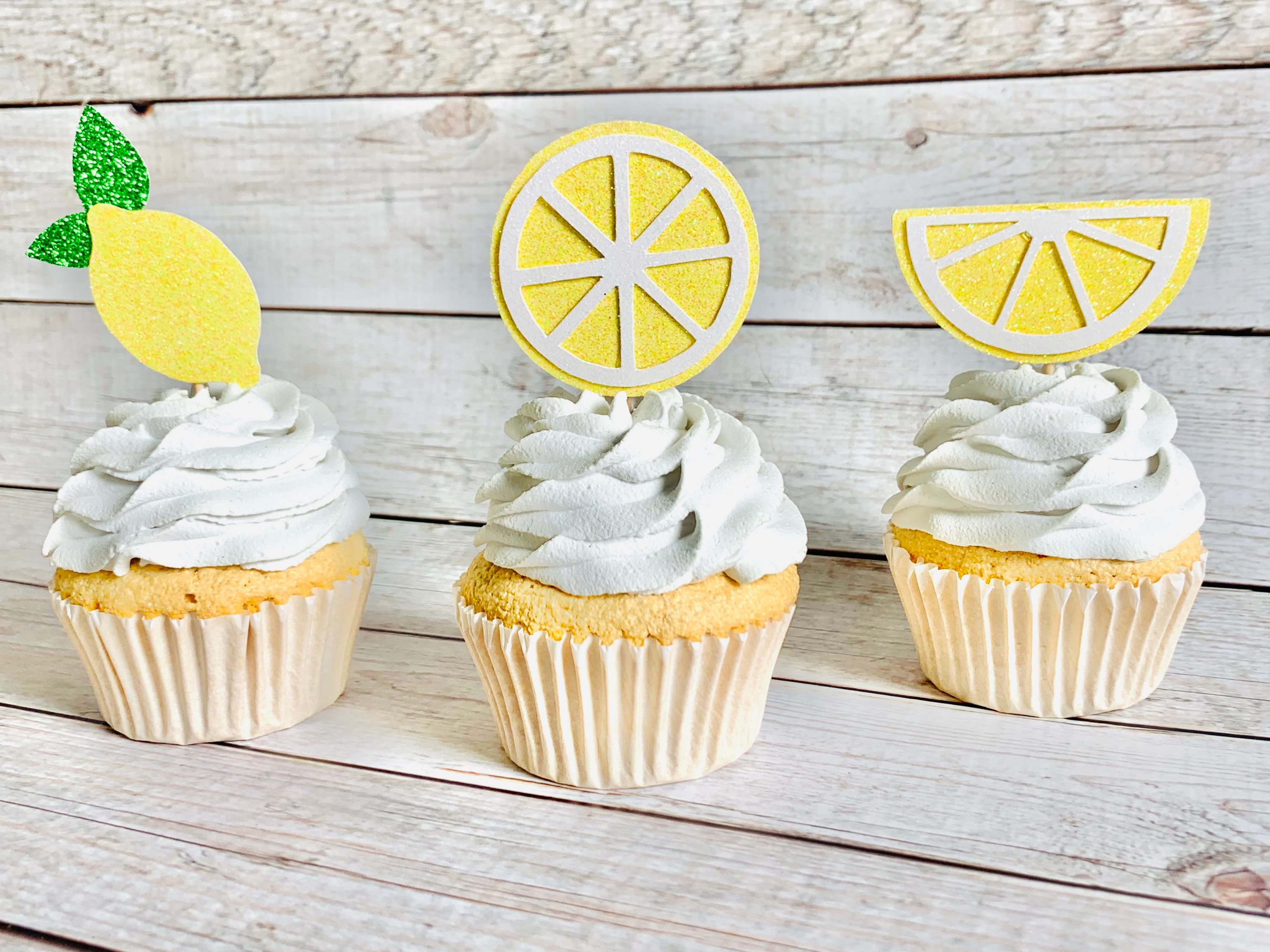 12 Lemon Cupcake Toppers/ Lemonade/one in A Lemon Etsy