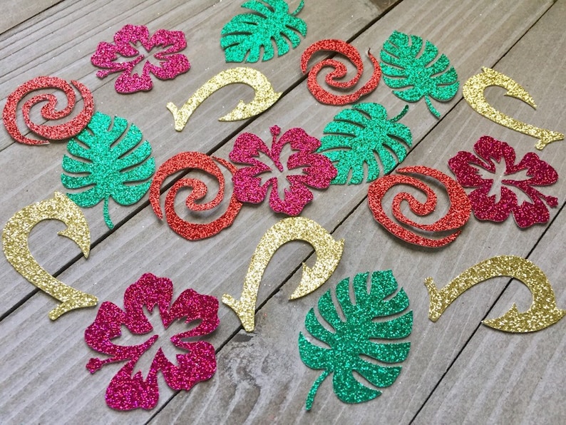 100 Tropical Flower Confetti Birthday Party Tropical Luau Party Birthday party Tropical Party decor