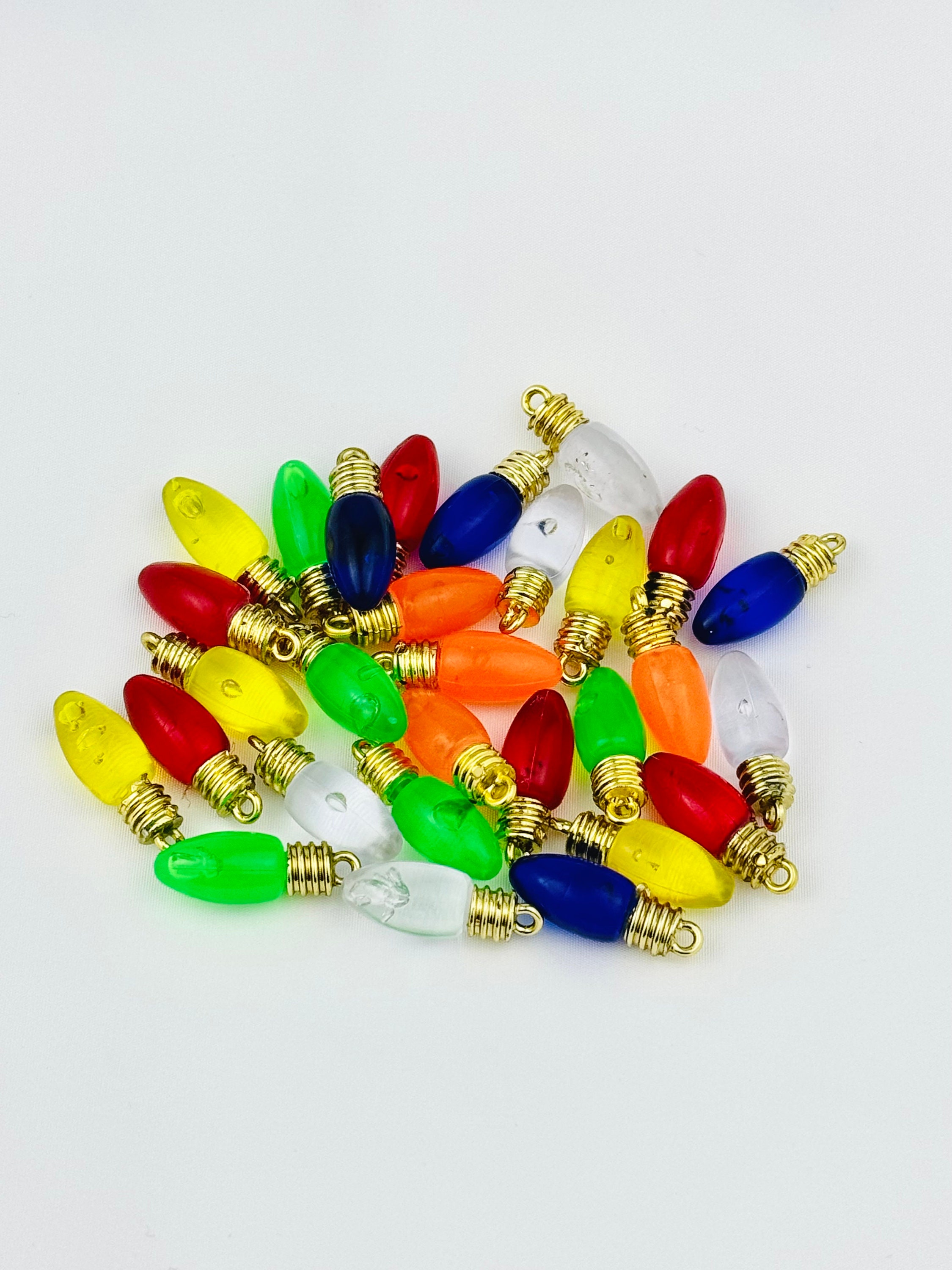 150-Piece Mini Christmas Bulb Beads - Colorful Hanging Ornaments With Gold Thread For DIY & Tree Decor