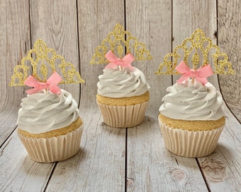 Tiara/Princess Crown Cupcake Toppers, Princess Party, Tiara, Princess Baby Shower, Princess Party Decorations, 12 Ct.