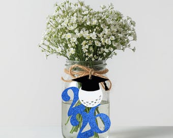 2026 Golf Mason Jar Tag/ Golf Team Party Decorations/ College Graduation/ High School Baseball Team Celebration/ Class of 2026 Floral Pick