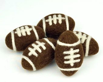 Felt Football/ Wool Felted Sport Shapes/ DIY Garland/ Boy Nursery Decor/ Sports Fan/ Newborn Photo Shoot Props/ Bowl Filler/ Home Decor