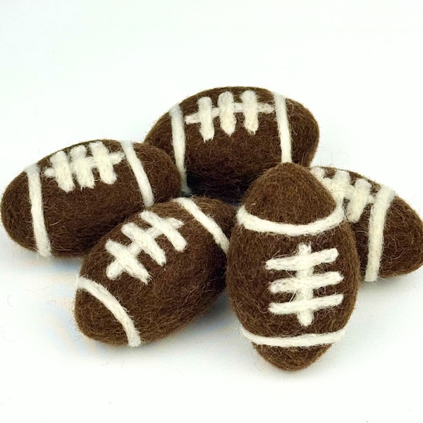 Felt Footballs/ Wool Felted Sport Shapes/ DIY Garland/ Boy Nursery Decor/ Sports Fan/ Newborn Photo Shoot Props/ Bowl Filler/ Home Decor