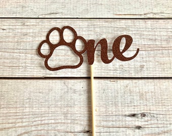 Dog One Paw Cake Topper/Centerpiece/ Paw Print/ Dog Birthday Party/ Puppy Party/ 1 Piece