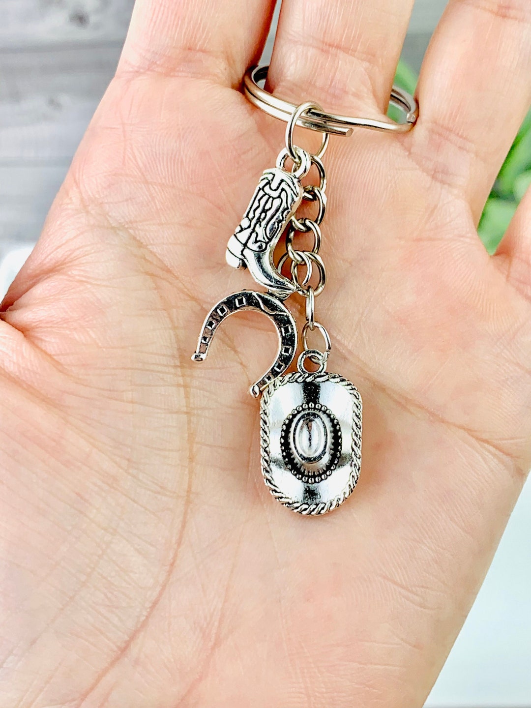 Cowboy Keychain/ Cowboy Hat Keyring/ Cowgirl Accessories/ Cowboy Boot ...