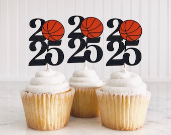 2026 Basketball Cupcake Toppers/ Basketball Team Party Decorations/ College Graduation/ High School Team Celebration/ Class of 2026 Reunion