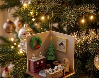 Mini Book Nook Christmas Ornament