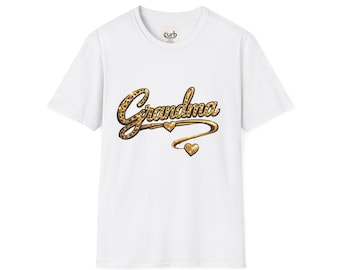 Leopard Script Grandma T-Shirt | Retro Cursive Grandma Tee