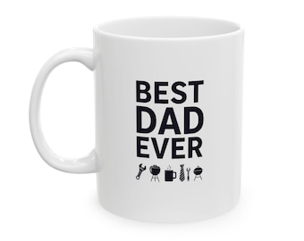 Super Dad Mustache Logo Mug | Ceramic Coffee Cup