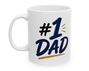 Number 1 Dad Ceramic Mug | Glossy White Coffee Cup