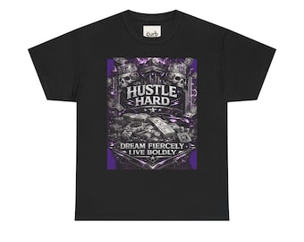 Camiseta Hustle Hard com Tipografia | Sonhe Intensamente, Viva com Ousadia