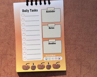 Halloween Daily Tasks Notebook: Pumpkin Themed Planner Pages