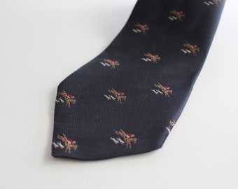 Vintage Neck Tie - Fox Hunt with Hounds and Horses - Bowring Arundel & Co