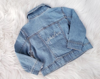 Denim Toddler & Baby Jacket with Custom Embroidered Name