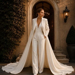 jumpsuit prom dress with train Prom Romper With Train