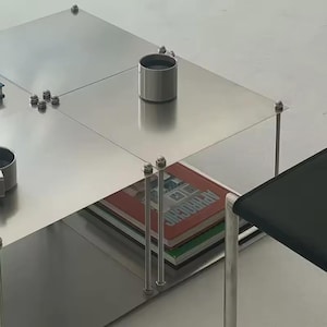 Minimalistisk MoUnitdular metallhylla – Modulär metallhylla för hemmet eller studion ROSTFRITT STÅL