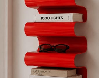 Wavy Metal Shelf | Sculptural Statement Wall Decor, Bauhaus Inspired Storage