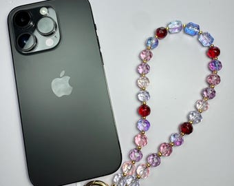 Crystal Phone Charm: Unique Rainbow Colour Phone Strap
