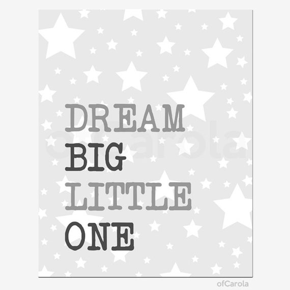 Items similar to Gray White Wall Art Print Nursery Room Decor Quote ...