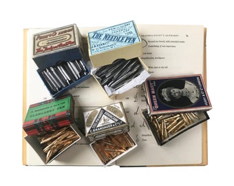 Collection of 5 unused vintage nibs for calligraphy or sketching, or select individual nibs sets. (Boxes not inc.)